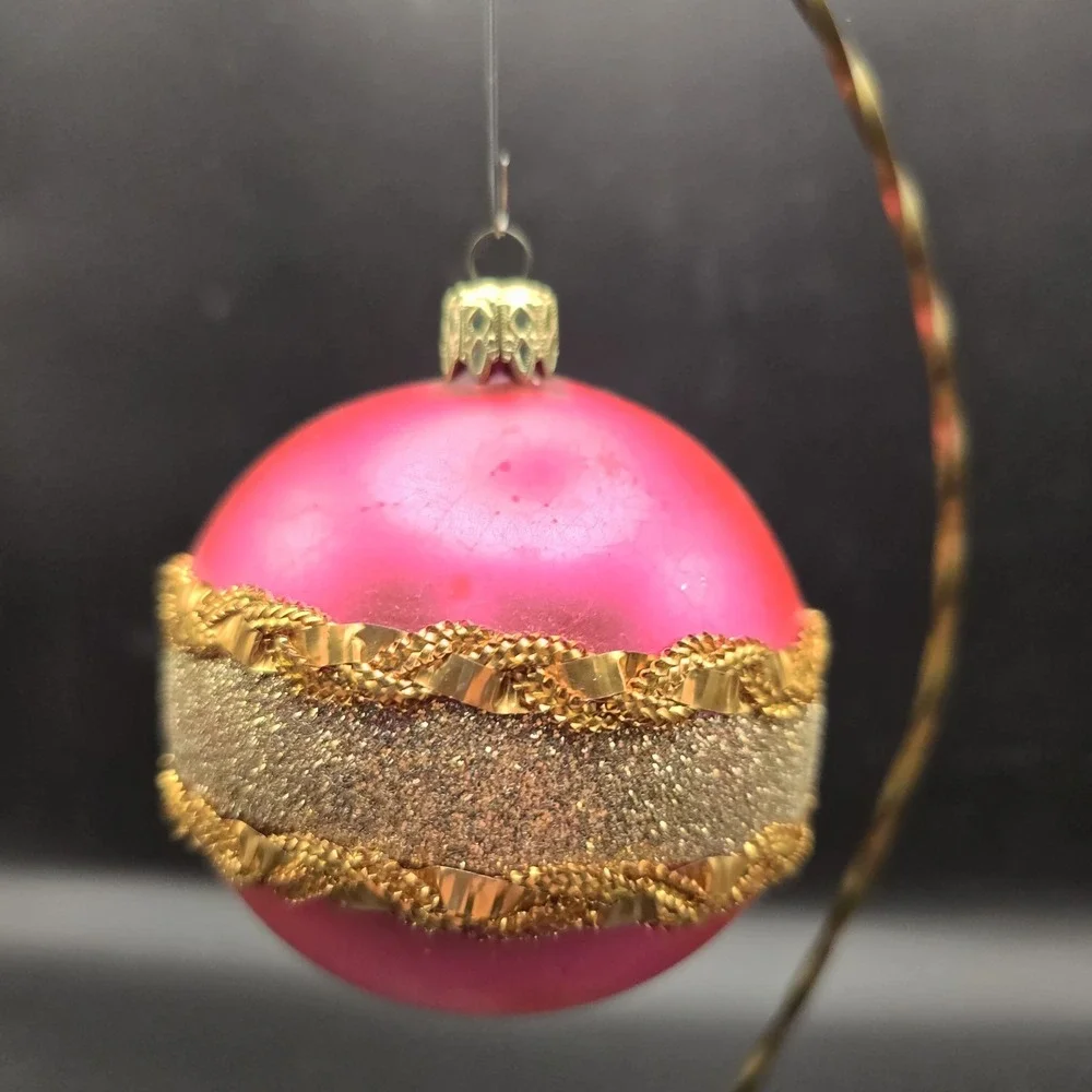 Mixed Lot Of 6 Large Vintage Glass Ornaments‎ 3.5